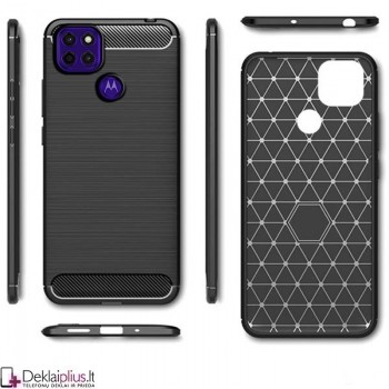 Carbon guminis dėklas - juodas (telefonams Motorola Moto G9 Power)